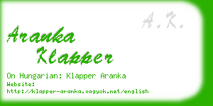 aranka klapper business card